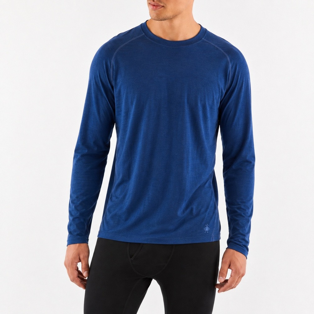 Smartwool Merino 150 Base Layer Long Sleeve Wool Blue Hiking Outdoor Size Medium
